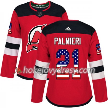 Dámské Hokejový Dres New Jersey Devils Kyle Palmieri 21 2017-2018 USA Flag Fashion Černá Adidas Authentic